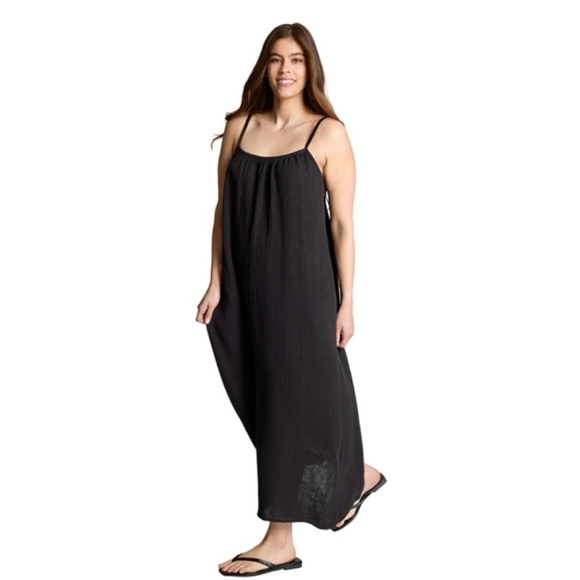 NWT Sol Angeles Gauze Black Maxi Dress M/L - Picture 5 of 12